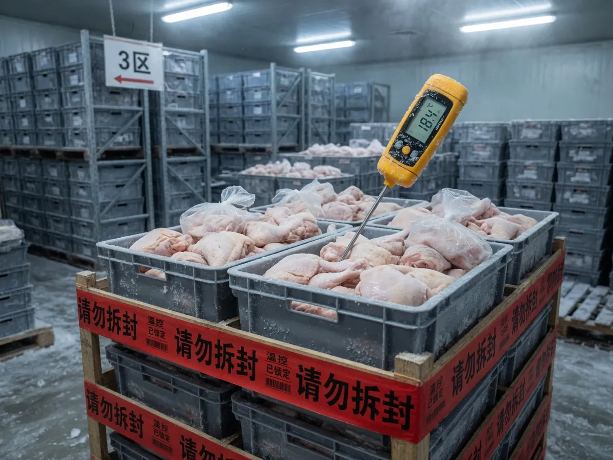 冷库托盘被红带锁住不得发运