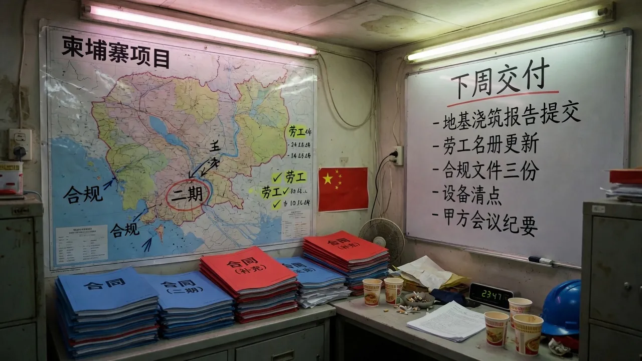 海外项目作战室墙上的国别地图与铜钉
