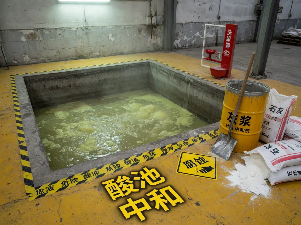 溢酸池与中和备料