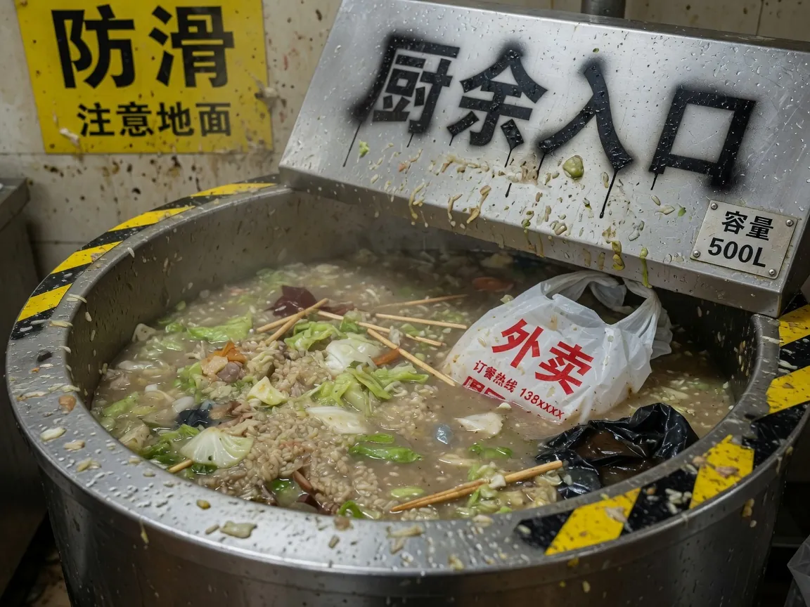 进料斗里的塑料袋与筷子