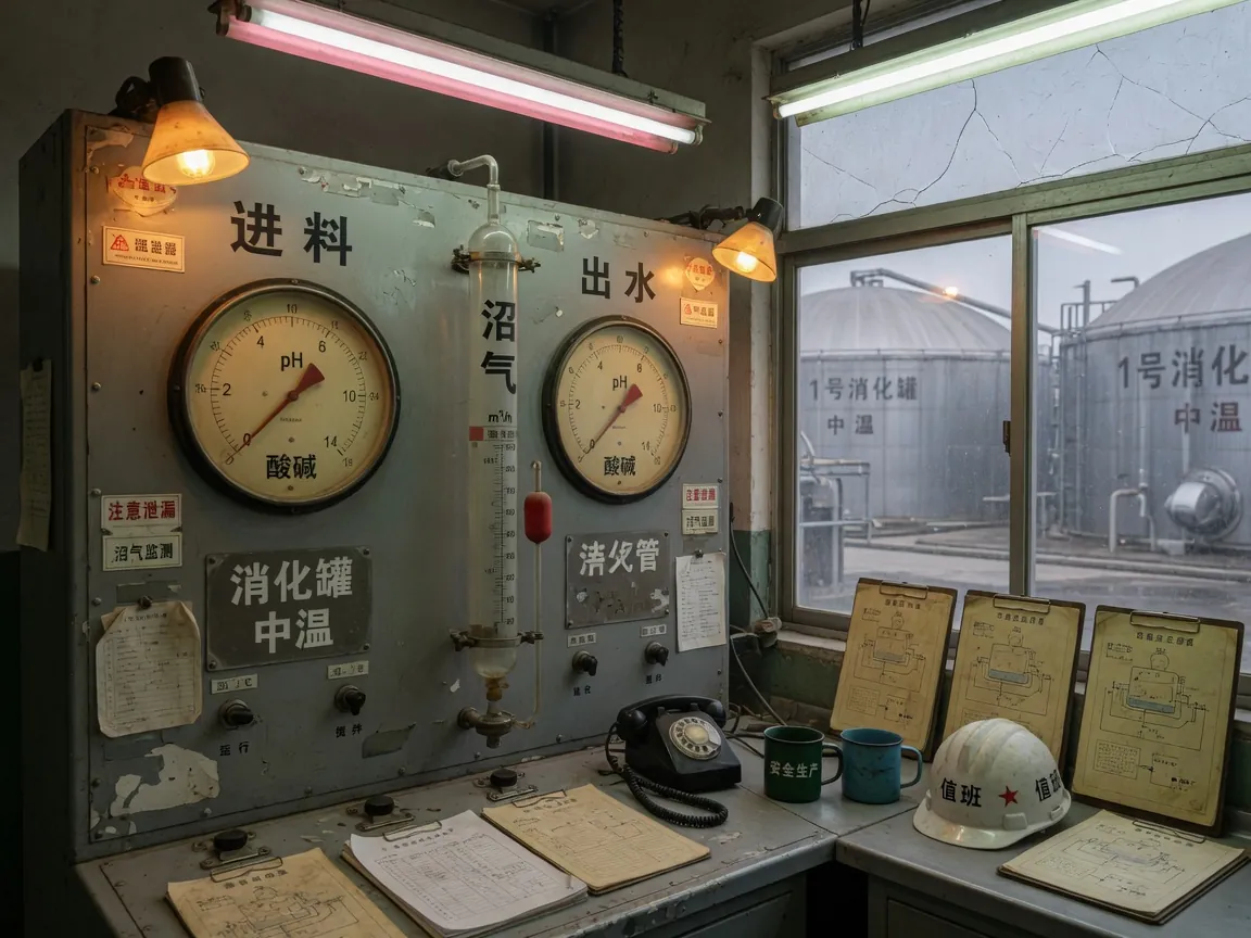 厌氧罐 pH 与产气表