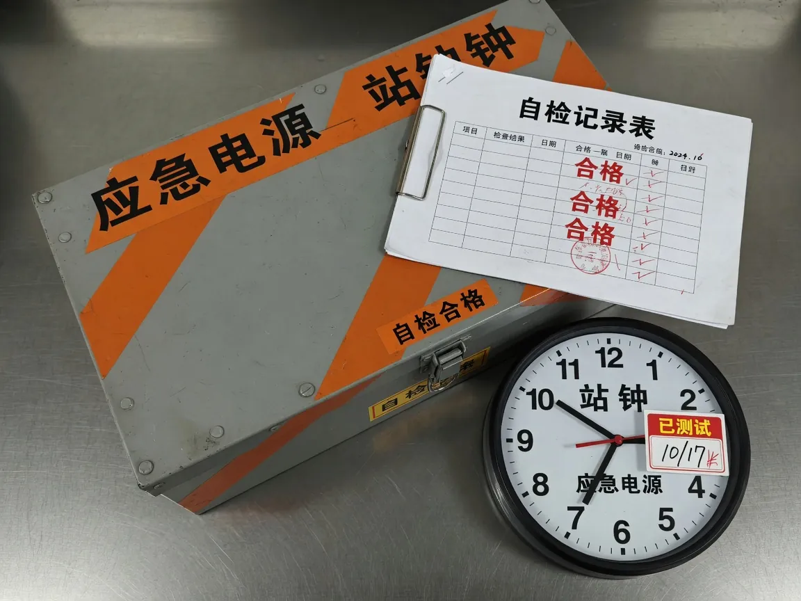除颤仪自检纸条与车库大钟