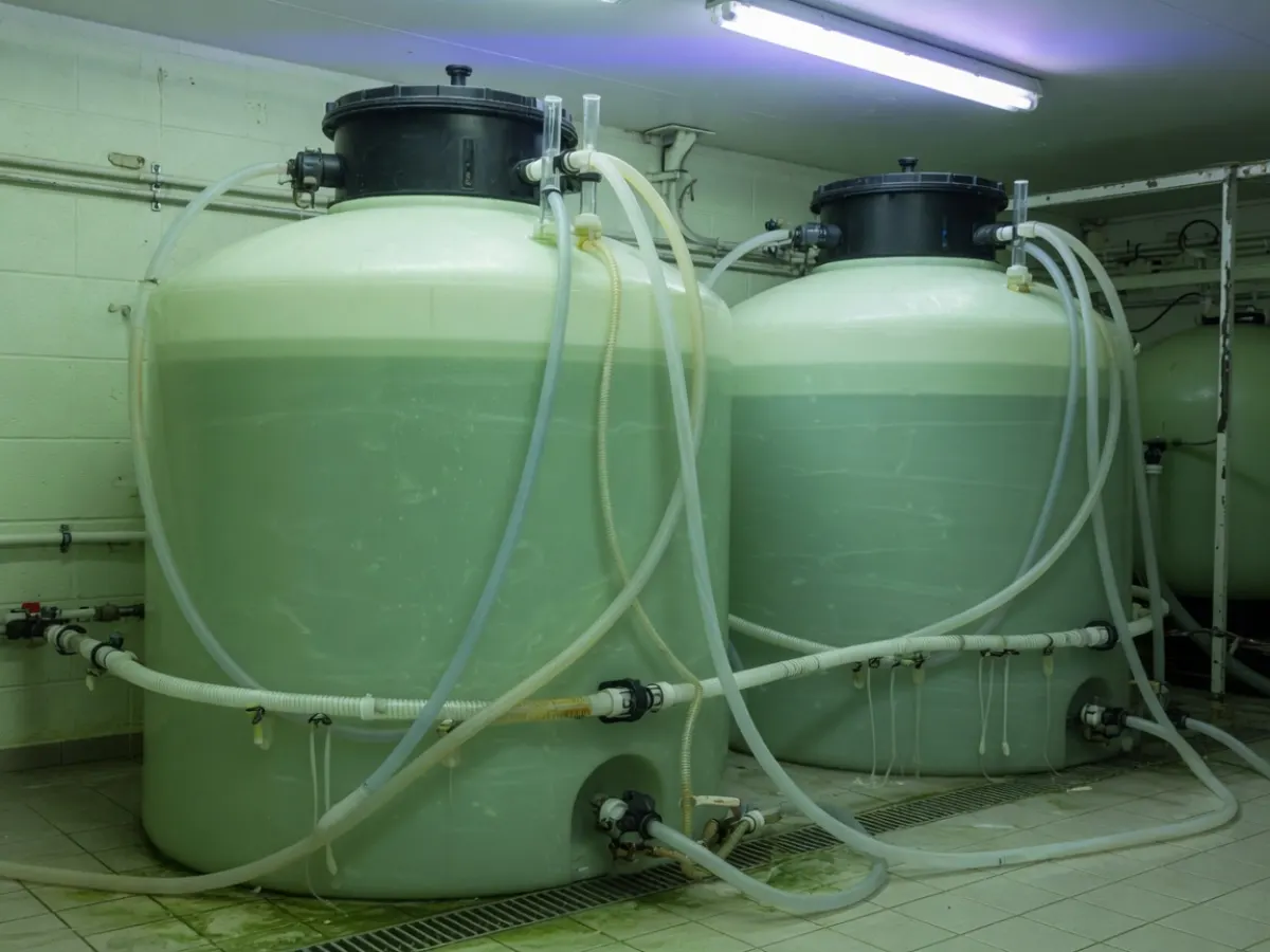淡绿次氯酸钠日用罐与管路