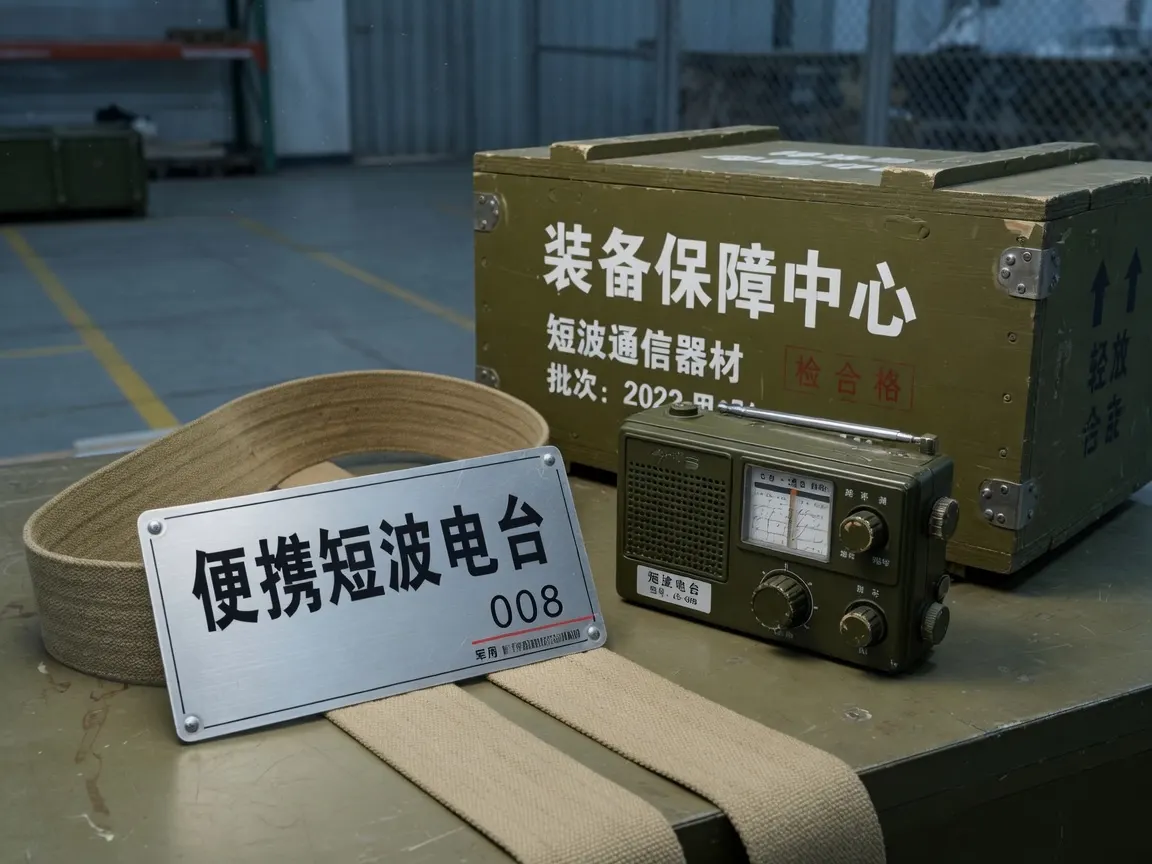 中文名牌：便携短波电台 008，与装备保障中心短波器材箱