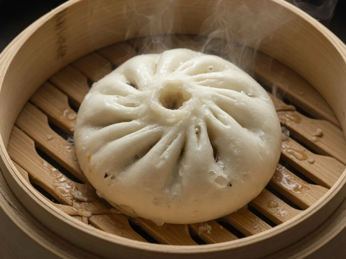竹笼里塌下去的白包子