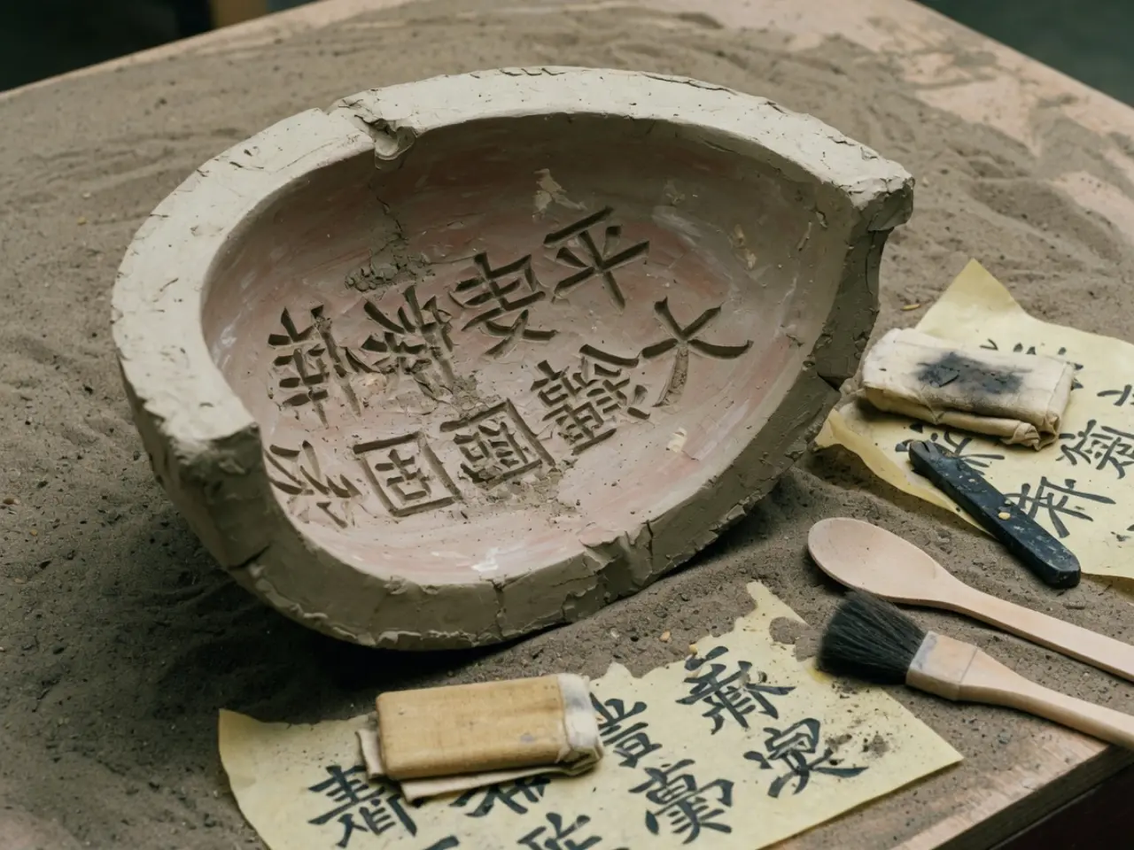 泥范内壁反刻铭文