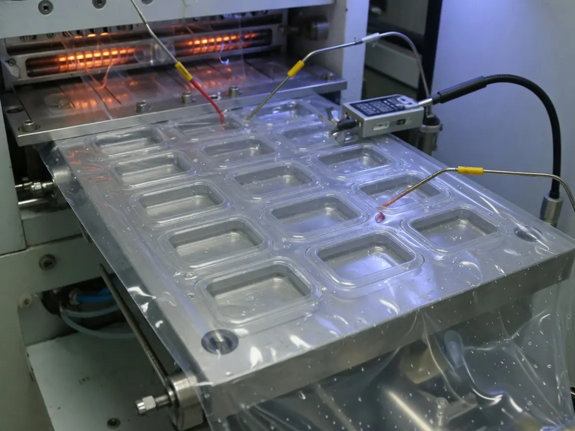 PVC 成型工位上均匀的泡罩穴