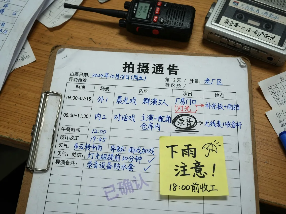夹板上的通告单