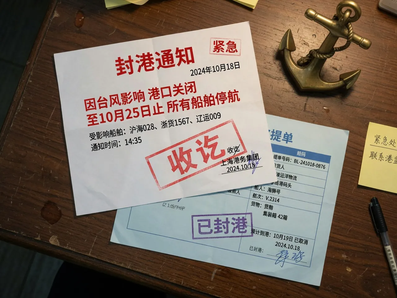 封港通告与提单式事件卡