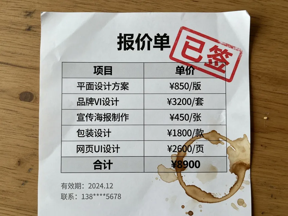 未签的合作合同与空白报价卡