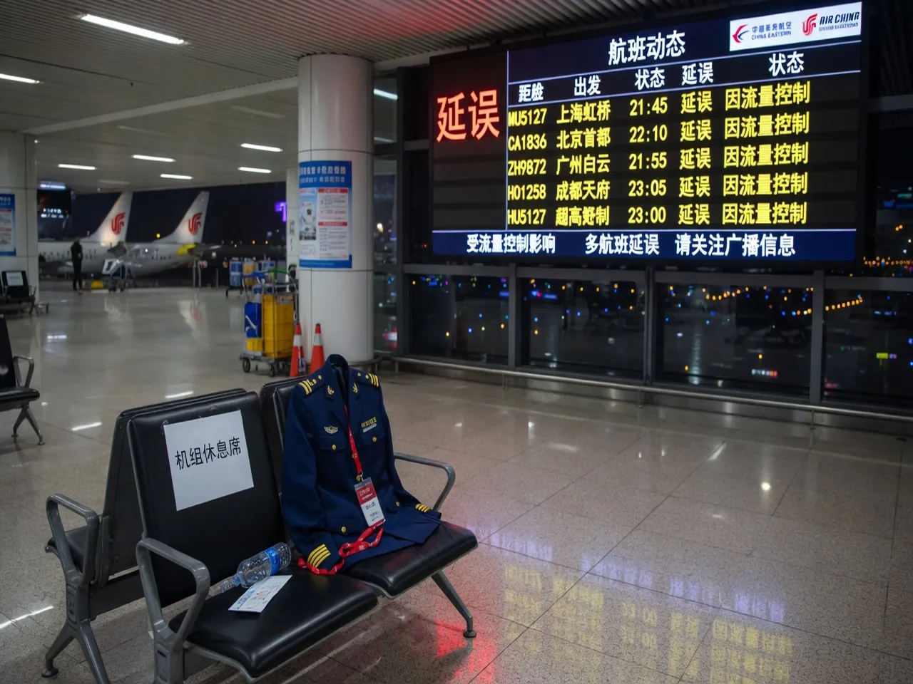 延误时刻与机组休息区