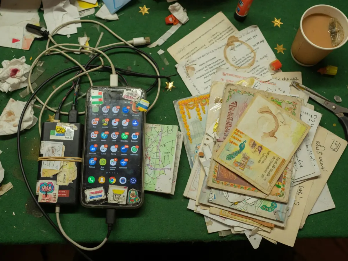 堆满活动邀请的传承人工作台