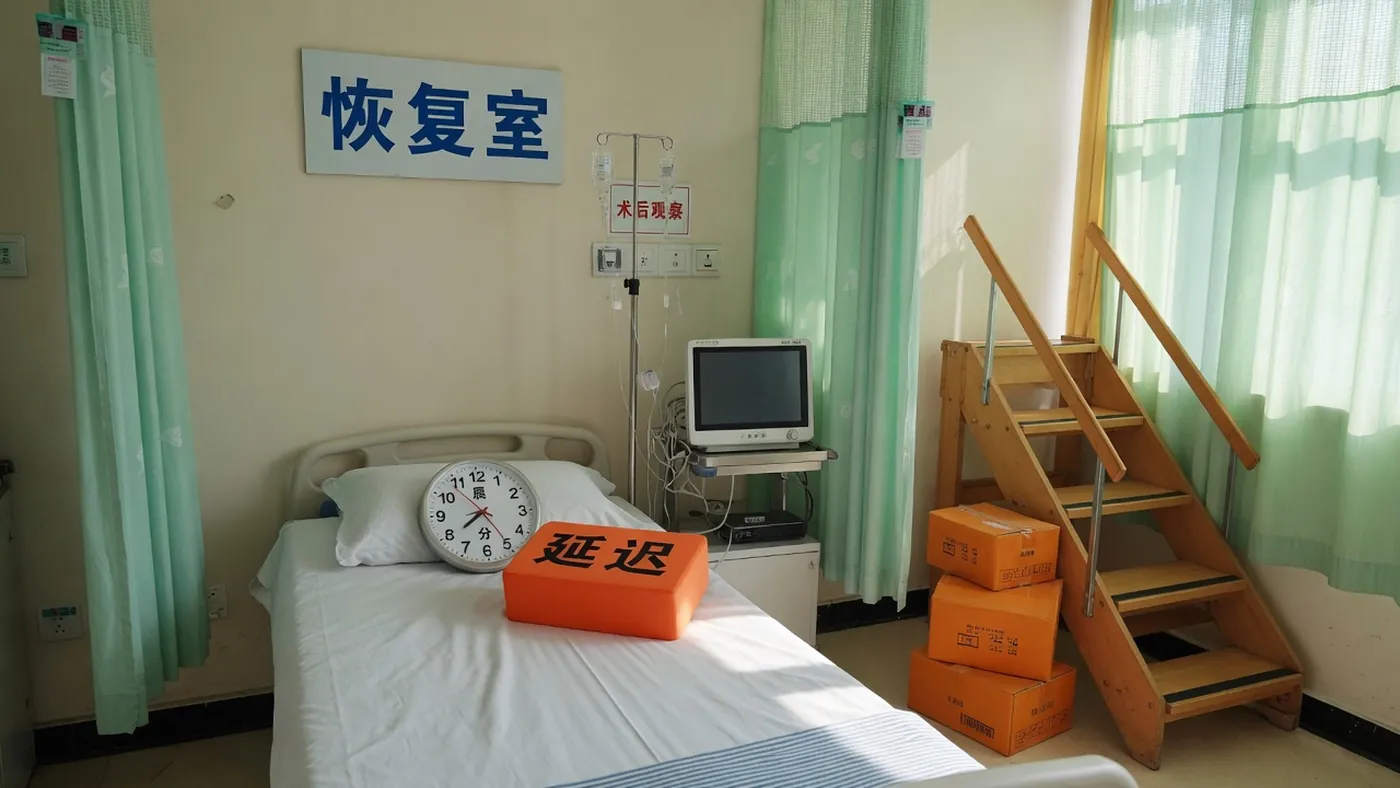 床头钟与橙色滞留标记