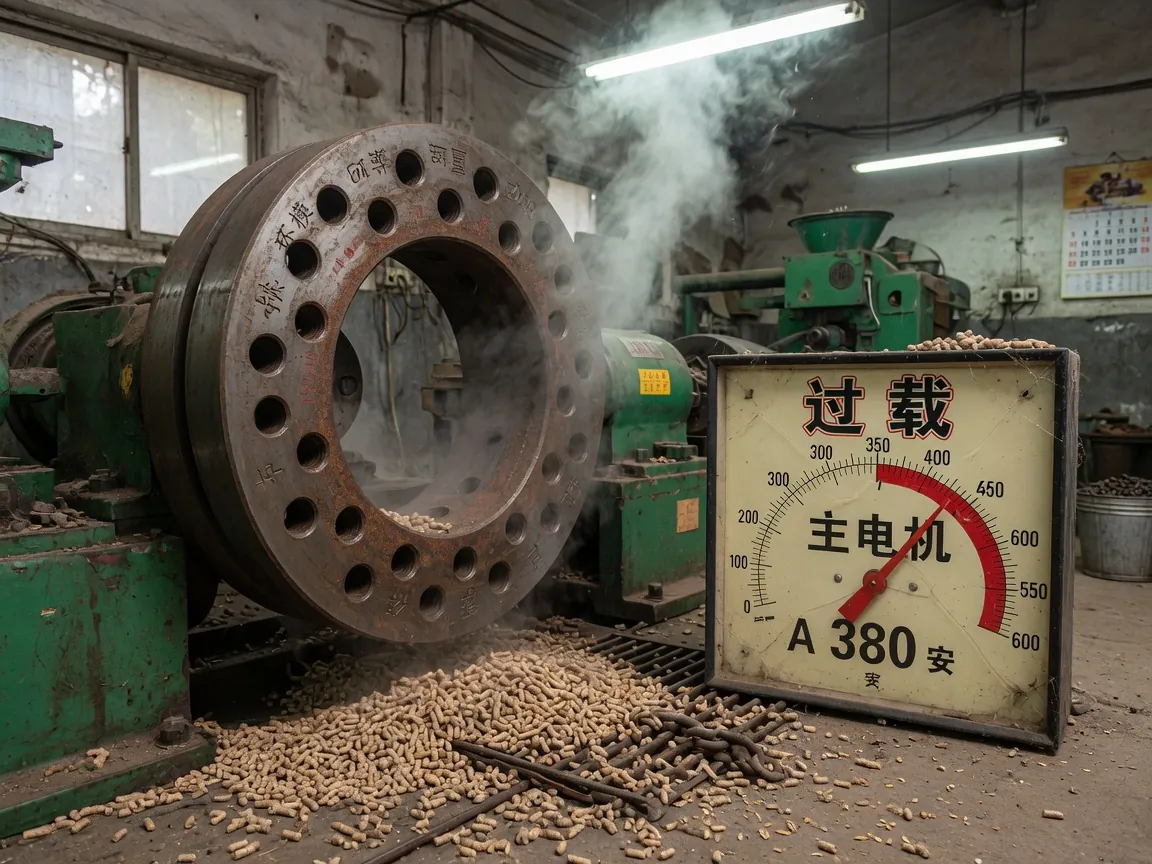 环模端面：模孔与主电机电流表