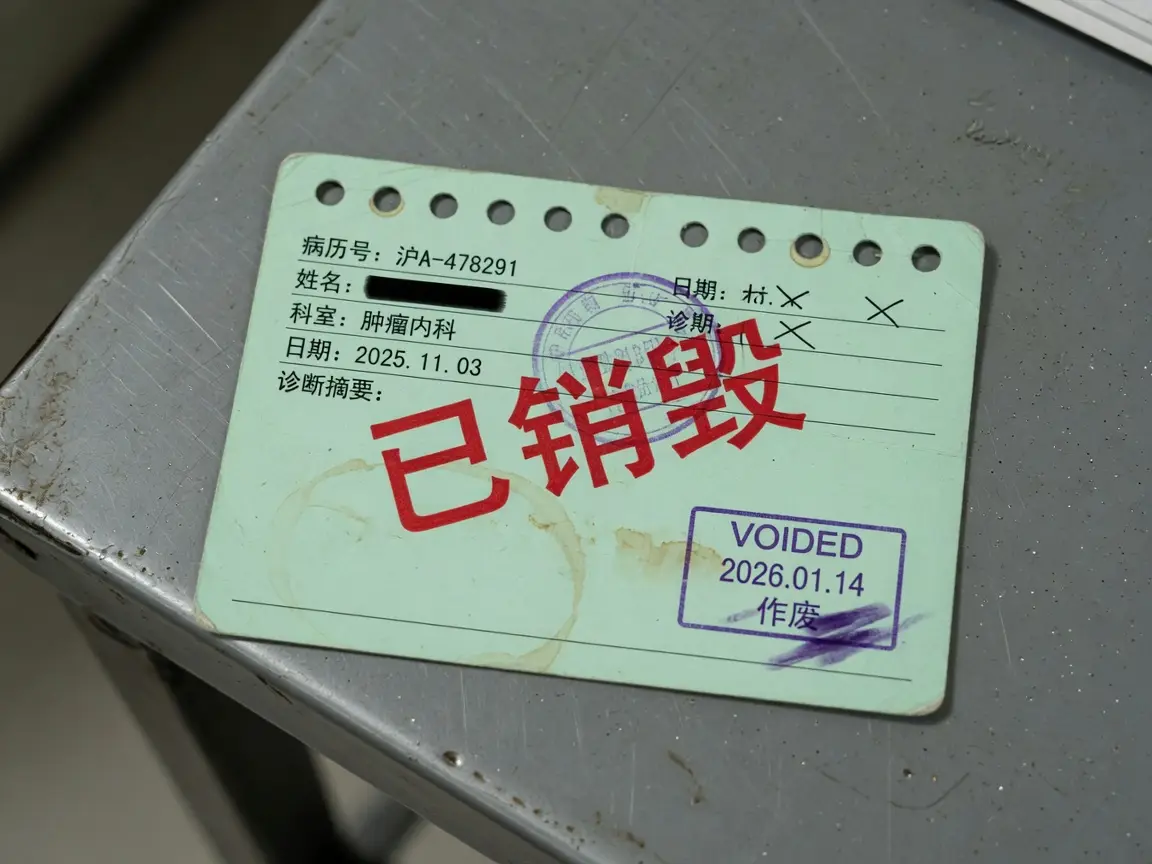 打孔作废的浅绿病案卡