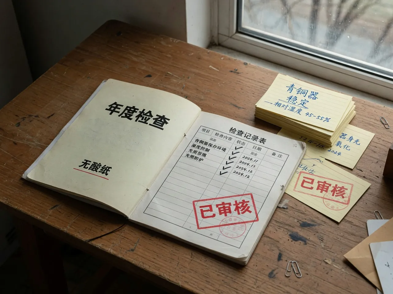 线装年检册与无酸编目卡片
