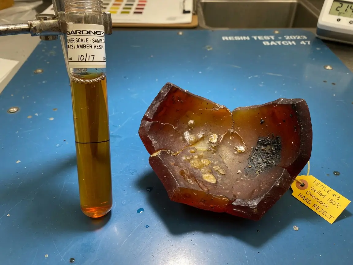 液态树脂与凝胶成石的对照