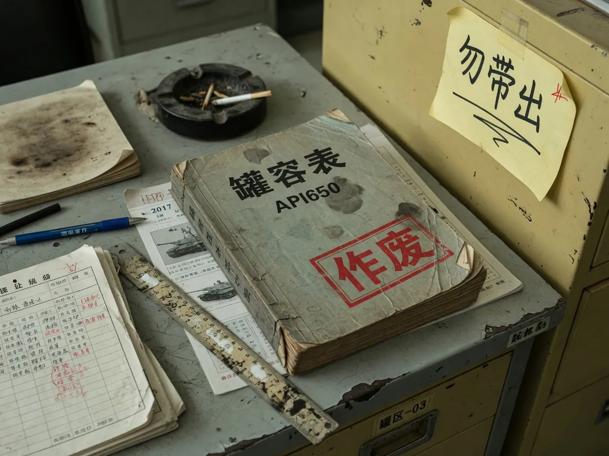 装订的容积表与作废印、钢尺